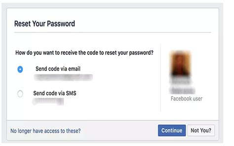 Problems with resetting your Facebook password.